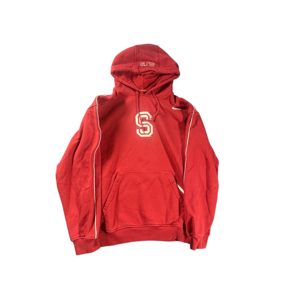 Nike Team Stanford University Elite Hoodie Red White Piping Mens Large Sweatshir